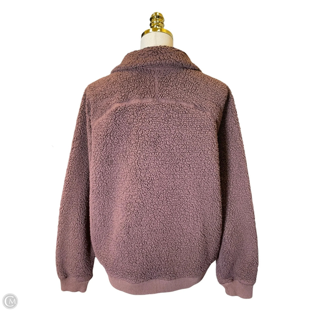 Jacket Faux Fur & Sherpa By Athleta In Brown, Size: M