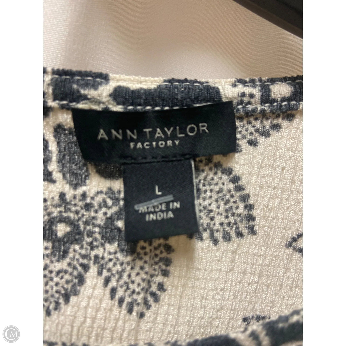 Top Short Sleeve By Ann Taylor In Tan, Size: L