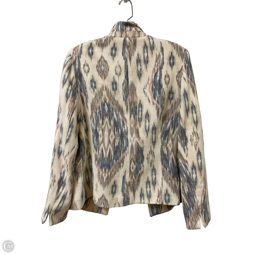 Blazer By Chicos In Blue & Cream, Size: M