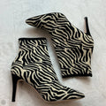 Boots Ankle Heels By Mia In Zebra Print, Size: 10