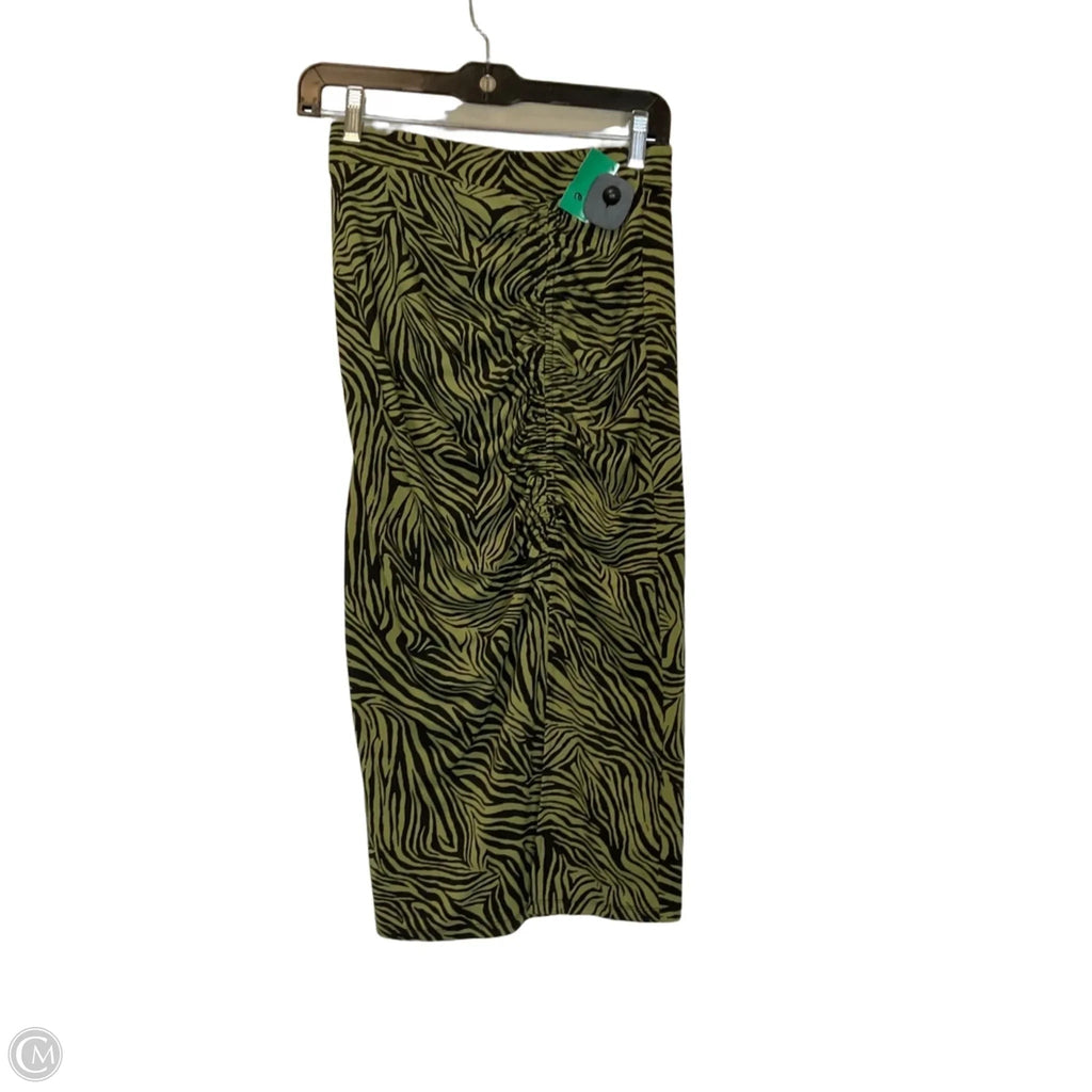 Skirt Midi By Michael By Michael Kors In Black & Green, Size: M