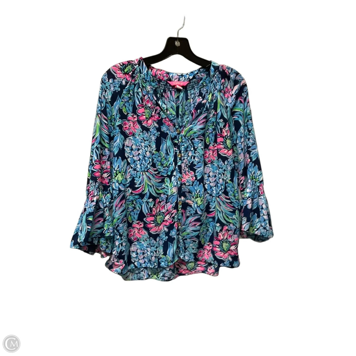 Top Long Sleeve Designer By Lilly Pulitzer In Blue, Size: S