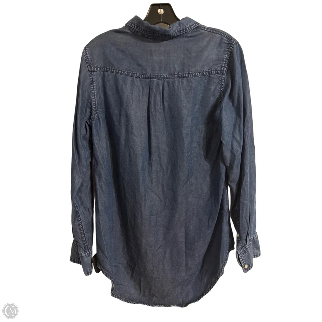 Top Long Sleeve By A New Day In Blue Denim, Size: M