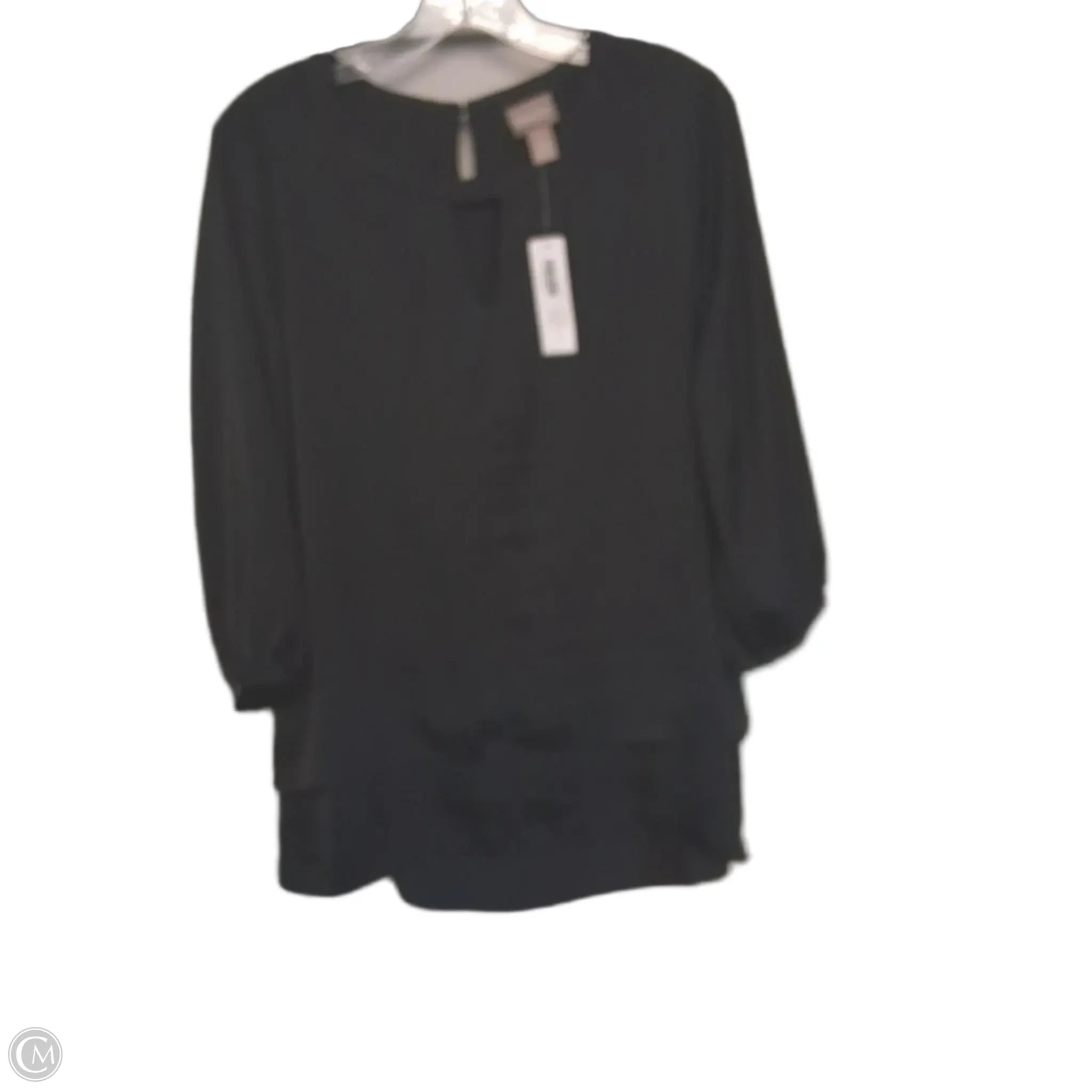 Top Long Sleeve By Chicos In Black, Size: M