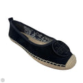 Minnie Ballet Espadrilles Designer By Tory Burch In Black & Cream, Size: 9