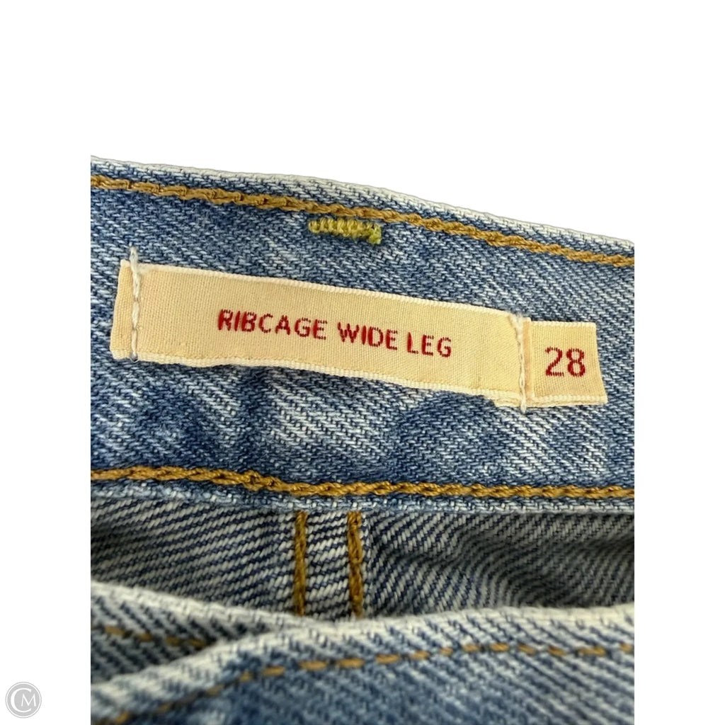 Ribcage Jeans Wide Leg By Levis In Blue Denim, Size: 6