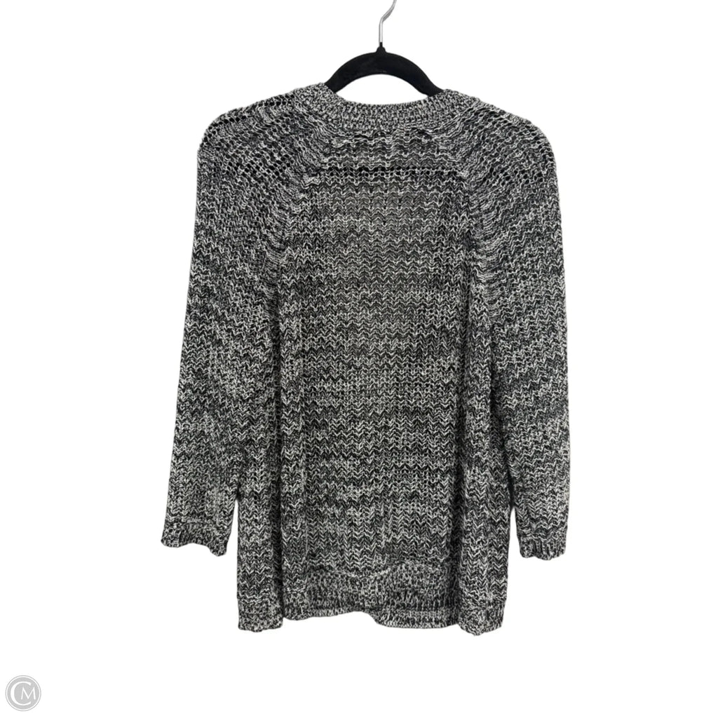 Sweater Cardigan By J. Jill In Black & White, Size: Mp