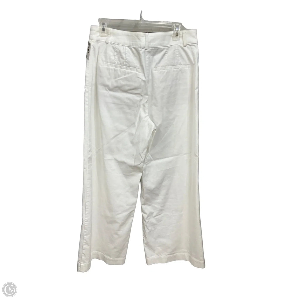 Jeans Wide Leg By Loft In White Denim, Size: 8