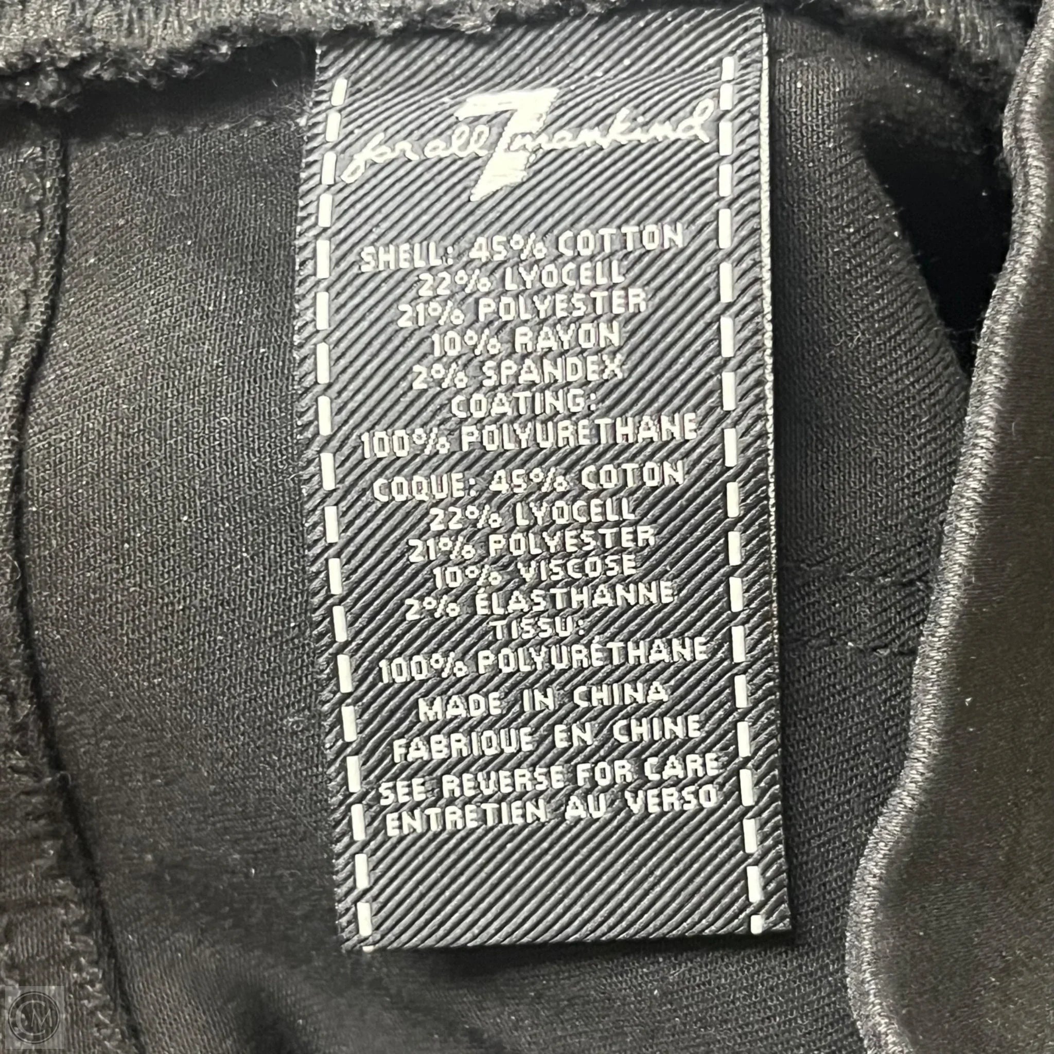 Jeans Skinny By 7 For All Mankind In Black, Size: 2
