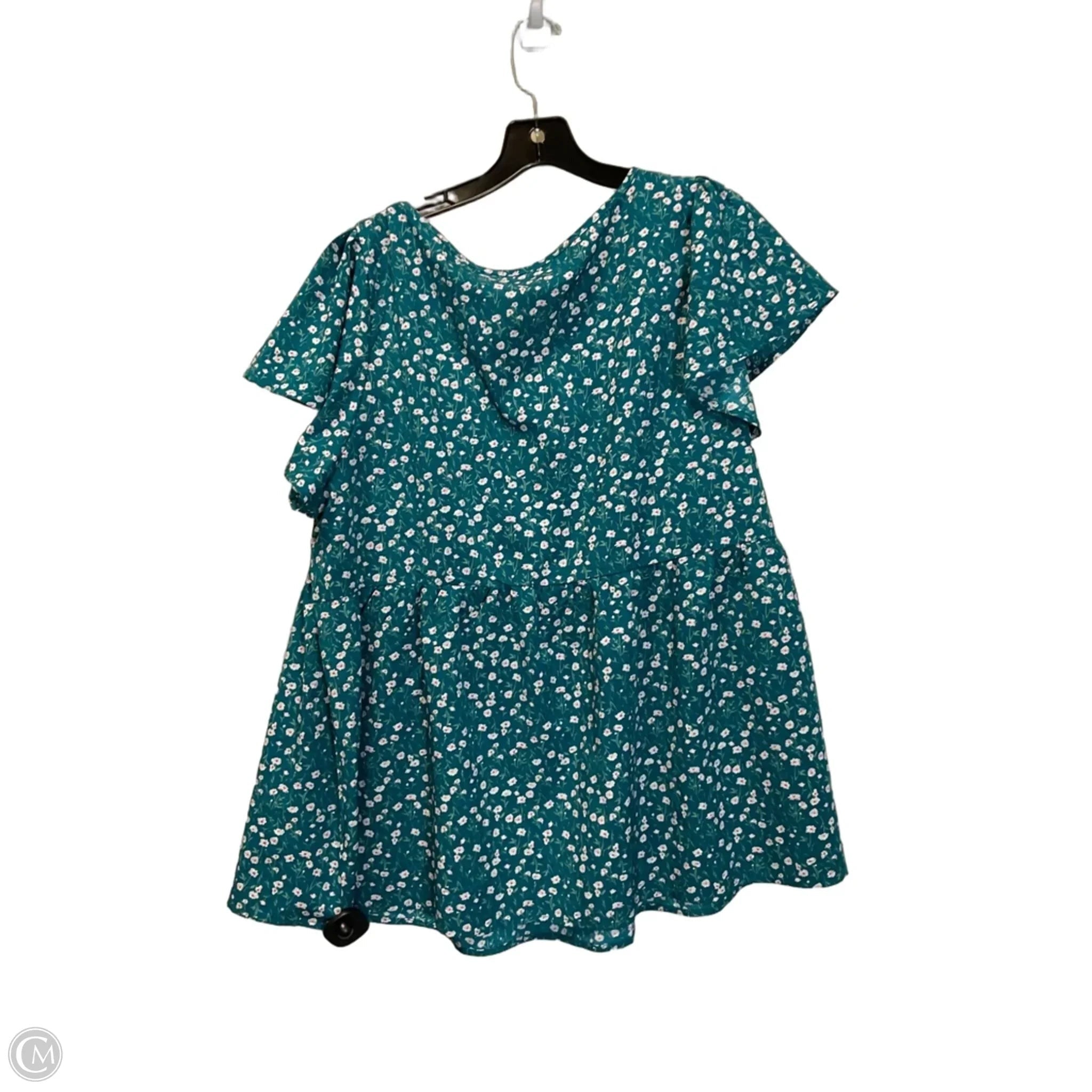 Top Short Sleeve By Emery Rose In Blue, Size: 2x