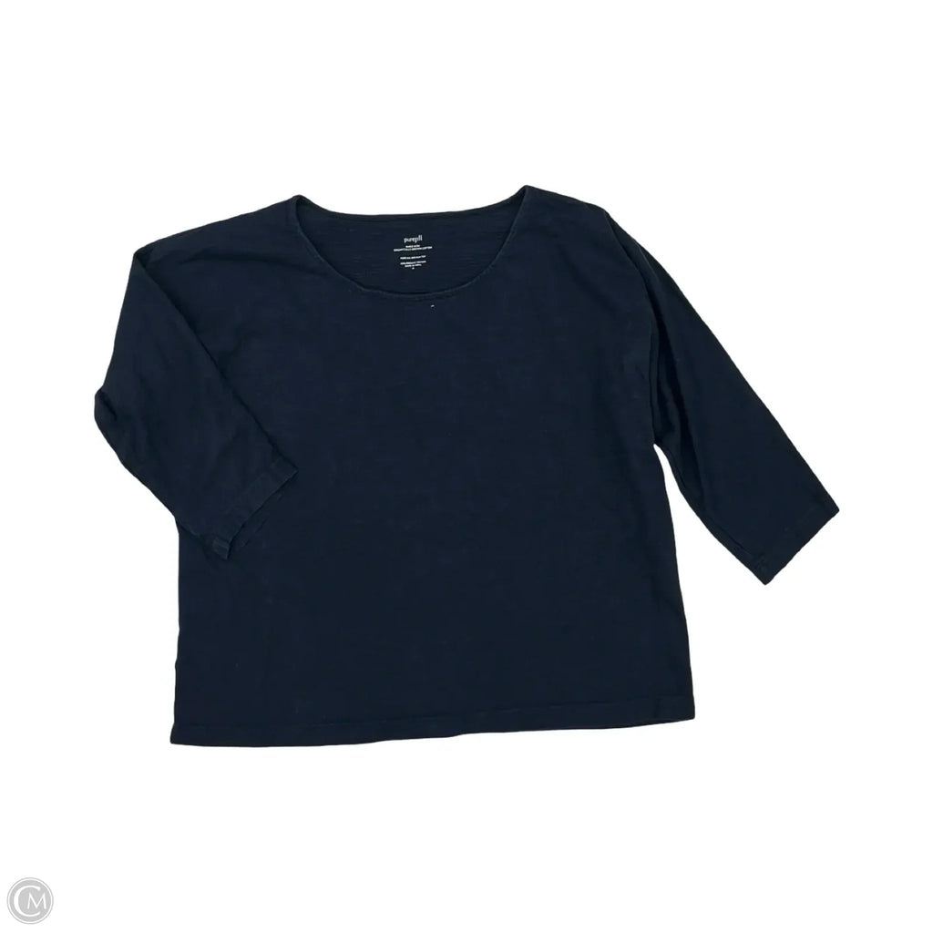 Top 3/4 Sleeve By Pure Jill In Navy, Size: M