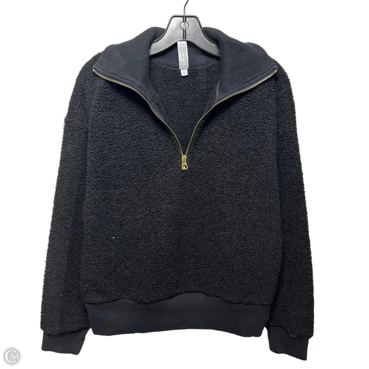 Faux Sherpa Athletic Sweatshirt Collar By Yogalicious In Black, Size: S