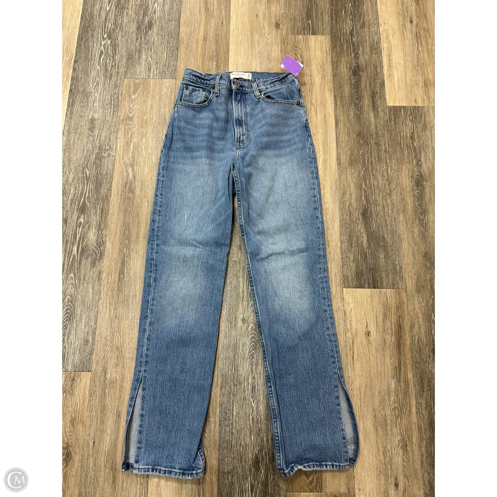 Jeans Straight By Abercrombie And Fitch In Blue Denim, Size: 2