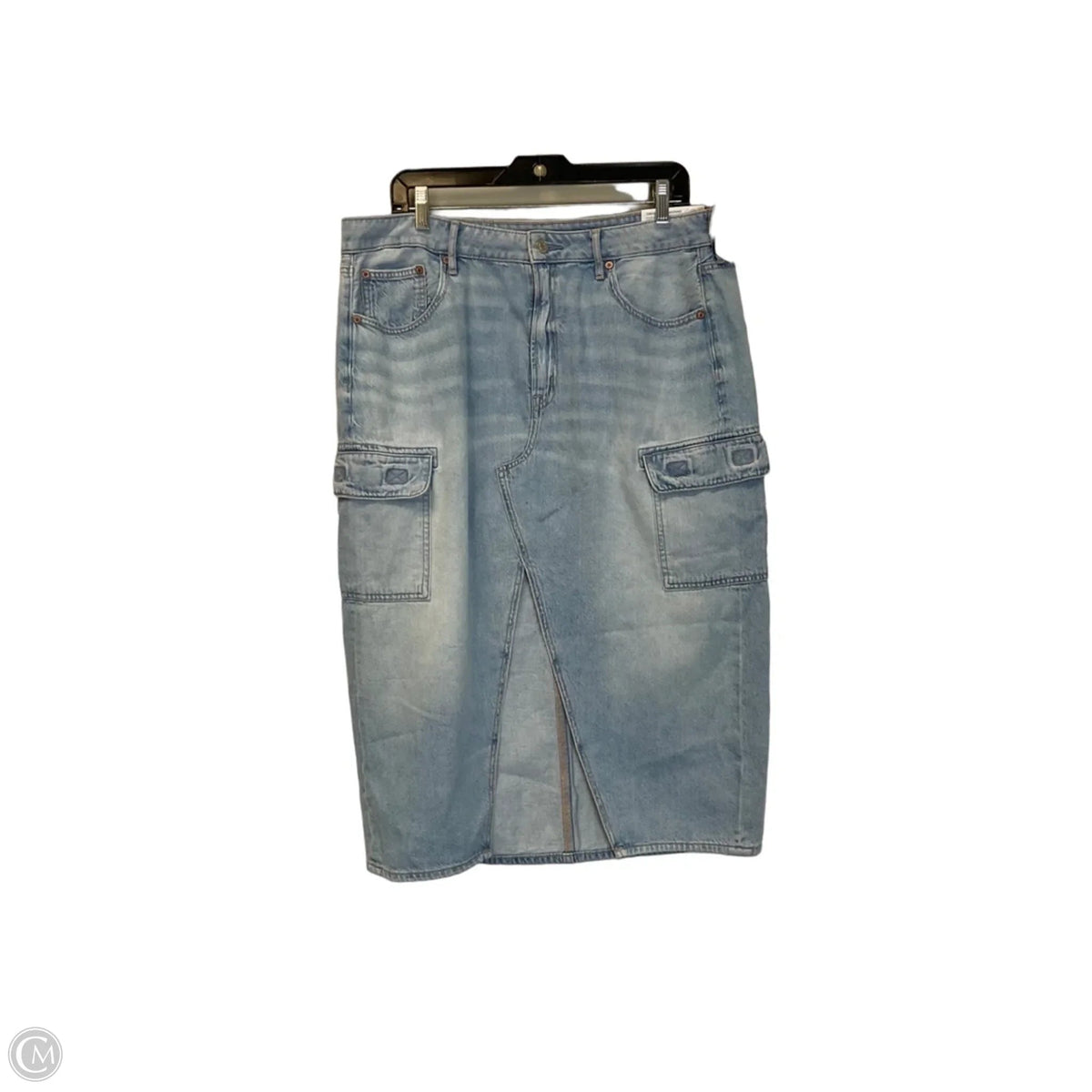 Skirt Maxi By American Eagle In Blue Denim, Size: 14