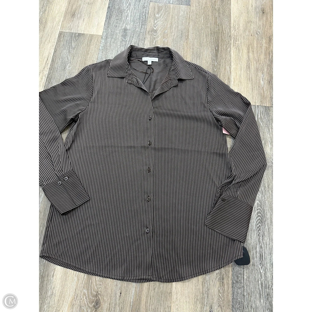 Blouse Long Sleeve By Maison Damelie In Striped Pattern, Size: Xs