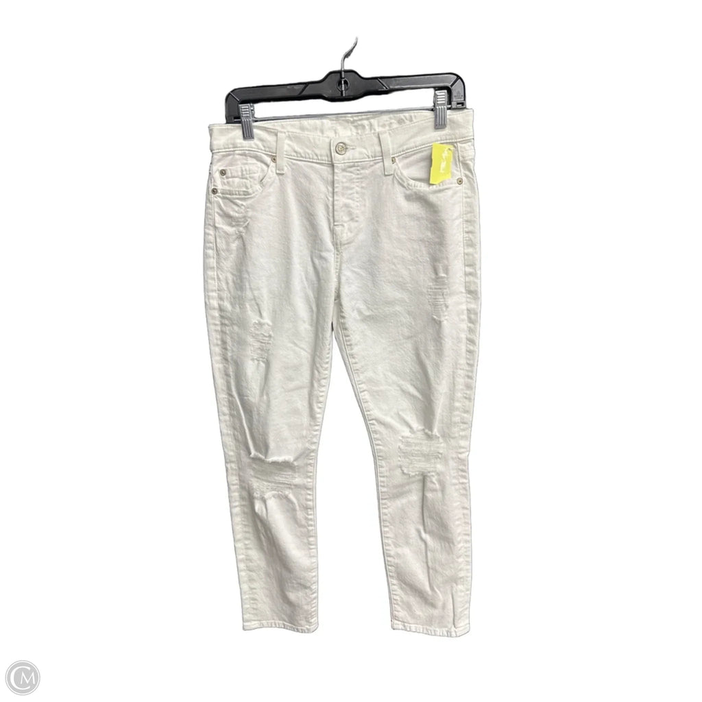 Jeans Boyfriend By 7 For All Mankind In White Denim, Size: 2