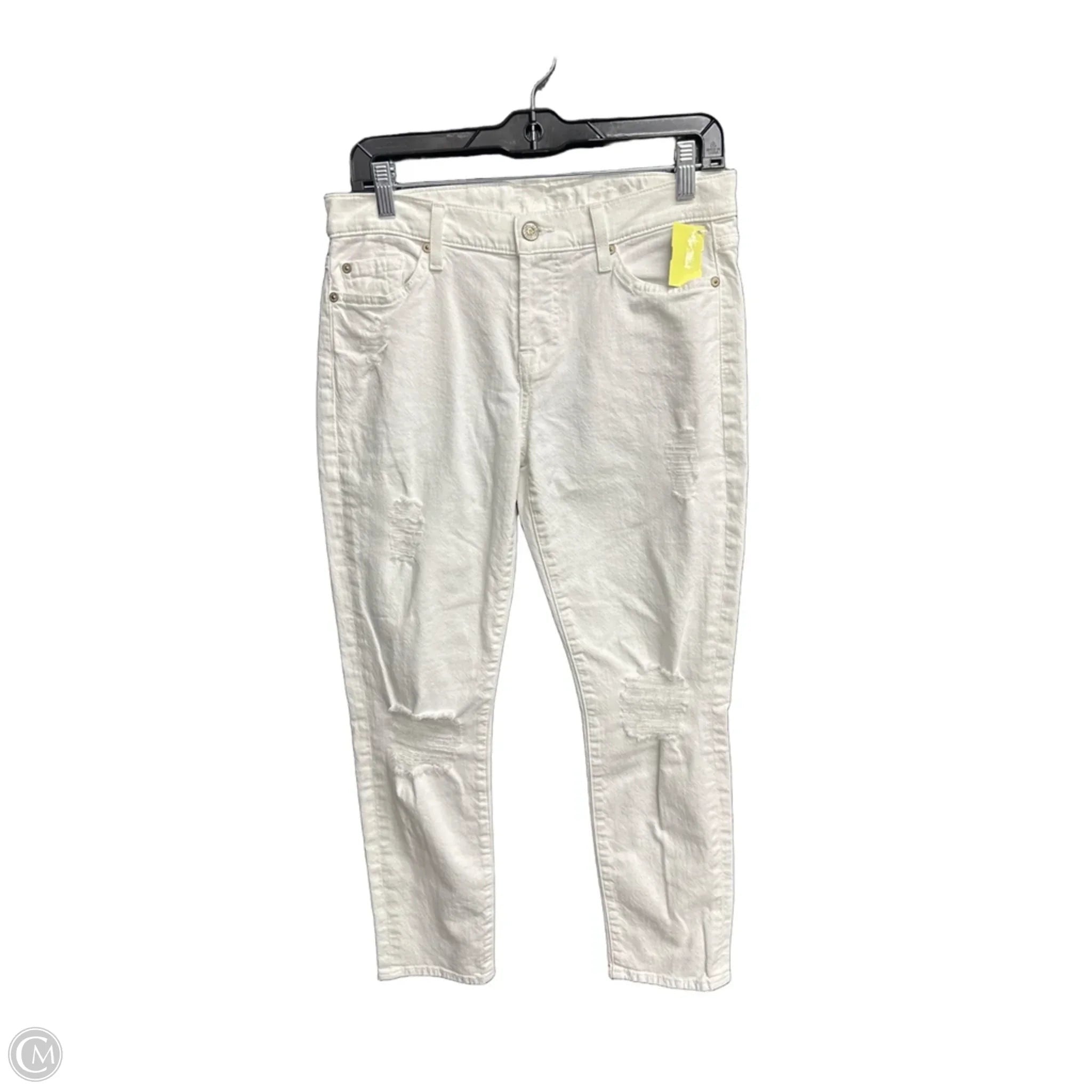 Jeans Boyfriend By 7 For All Mankind In White Denim, Size: 2