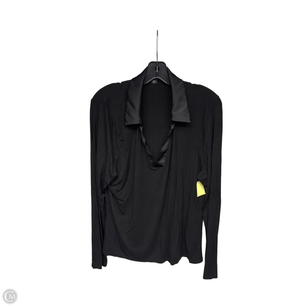 Top Long Sleeve By Halogen In Black, Size: Xl