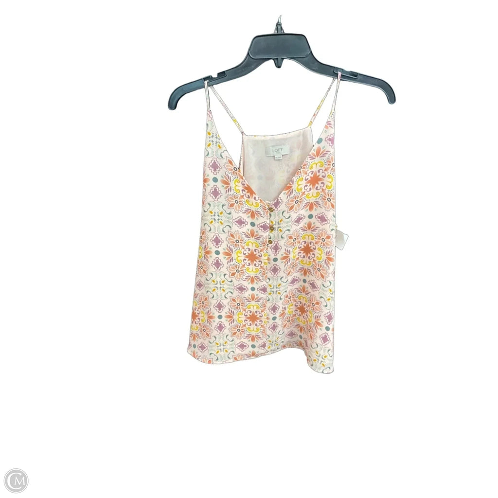 Top Sleeveless By Loft In Floral Print, Size: M