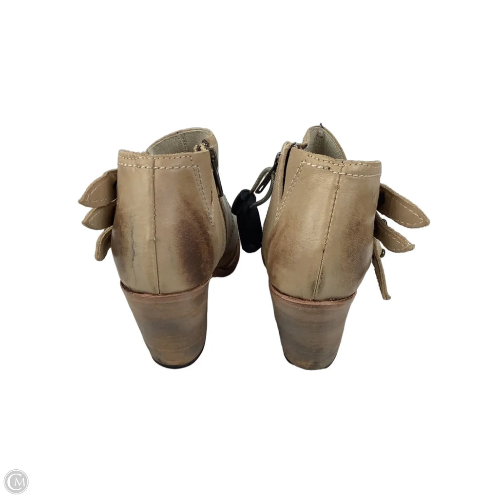 Boots Ankle Heels By Freebird In Tan, Size: 6