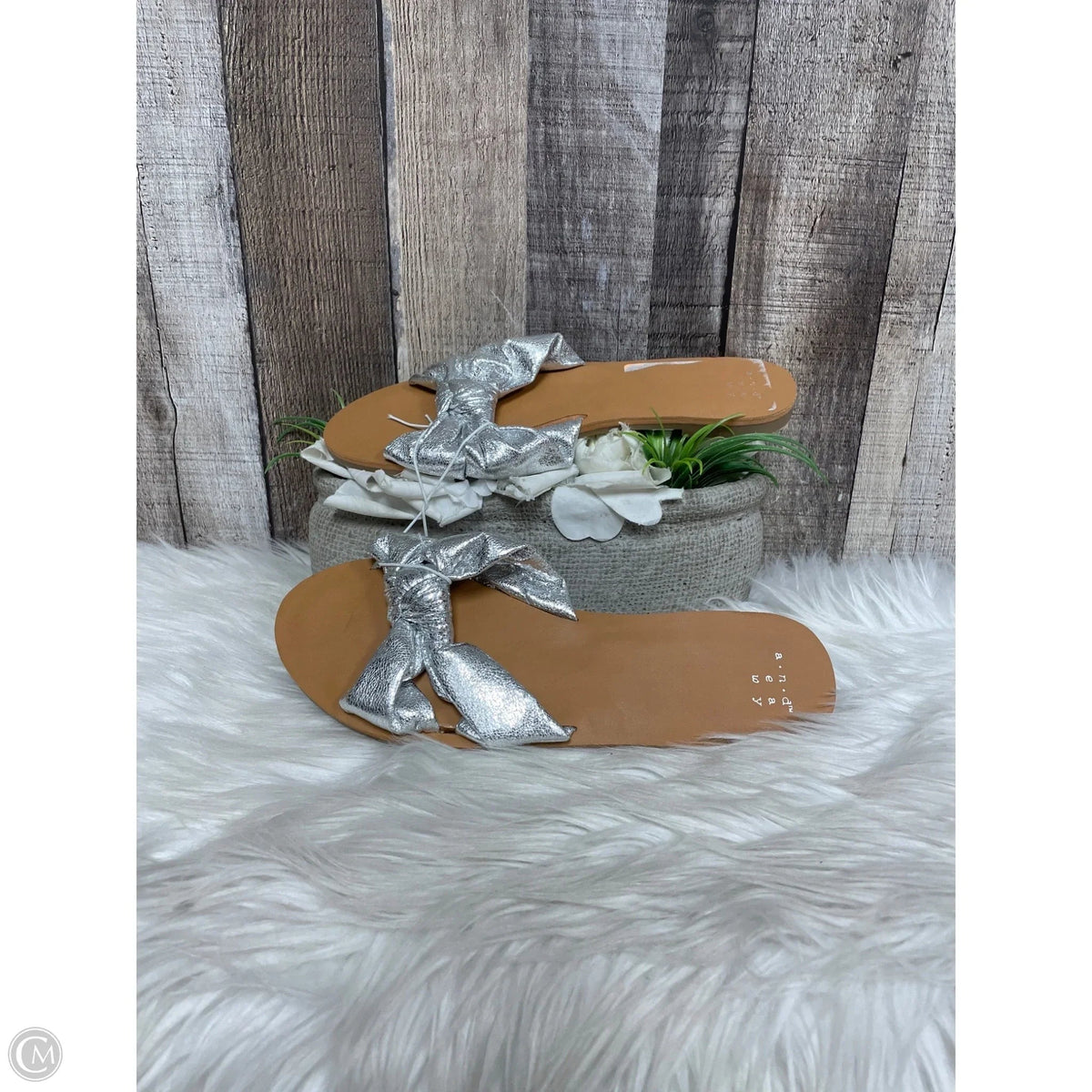 Sandals Flats By A New Day In Silver, Size: 7.5