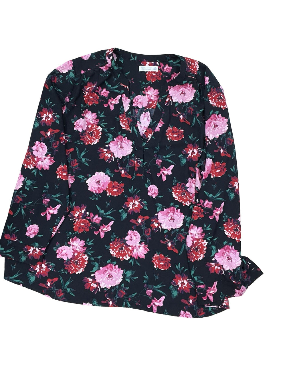 Top Ls By 89Th And Madison In Black & Pink, Size:2X