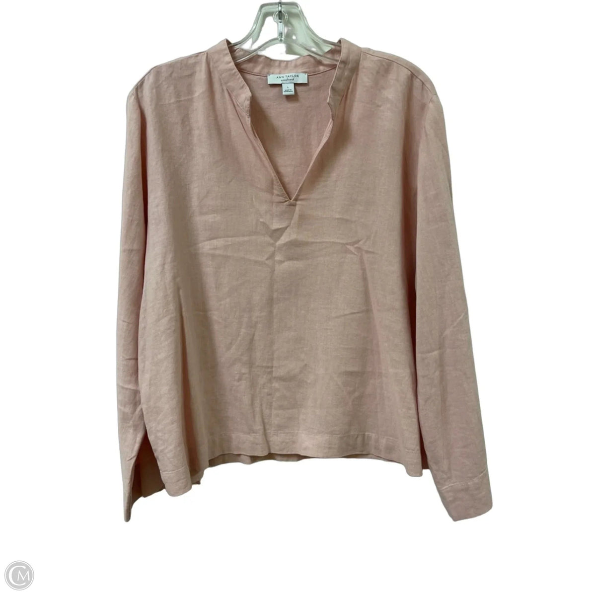 Top Long Sleeve By Ann Taylor In Pink, Size: L