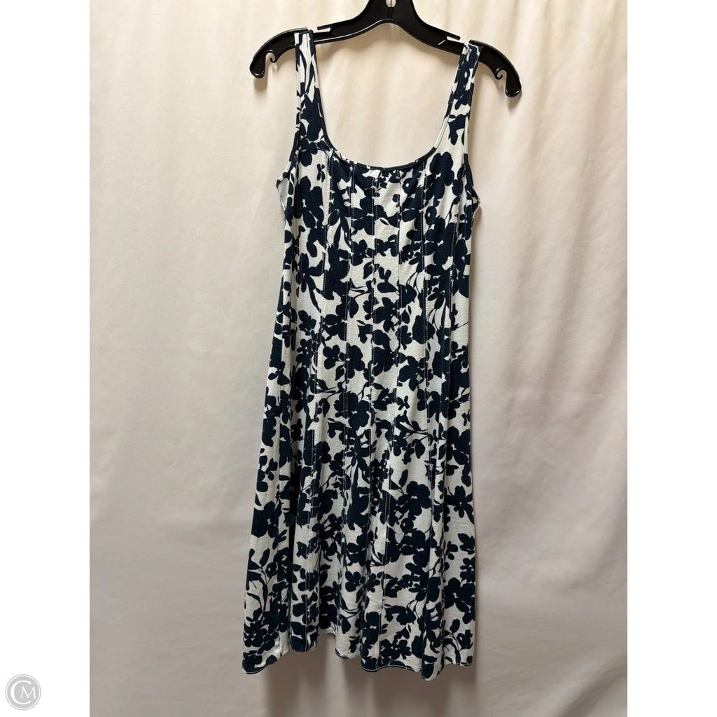 Dress Casual Midi By Loft In Blue & White, Size: Sp