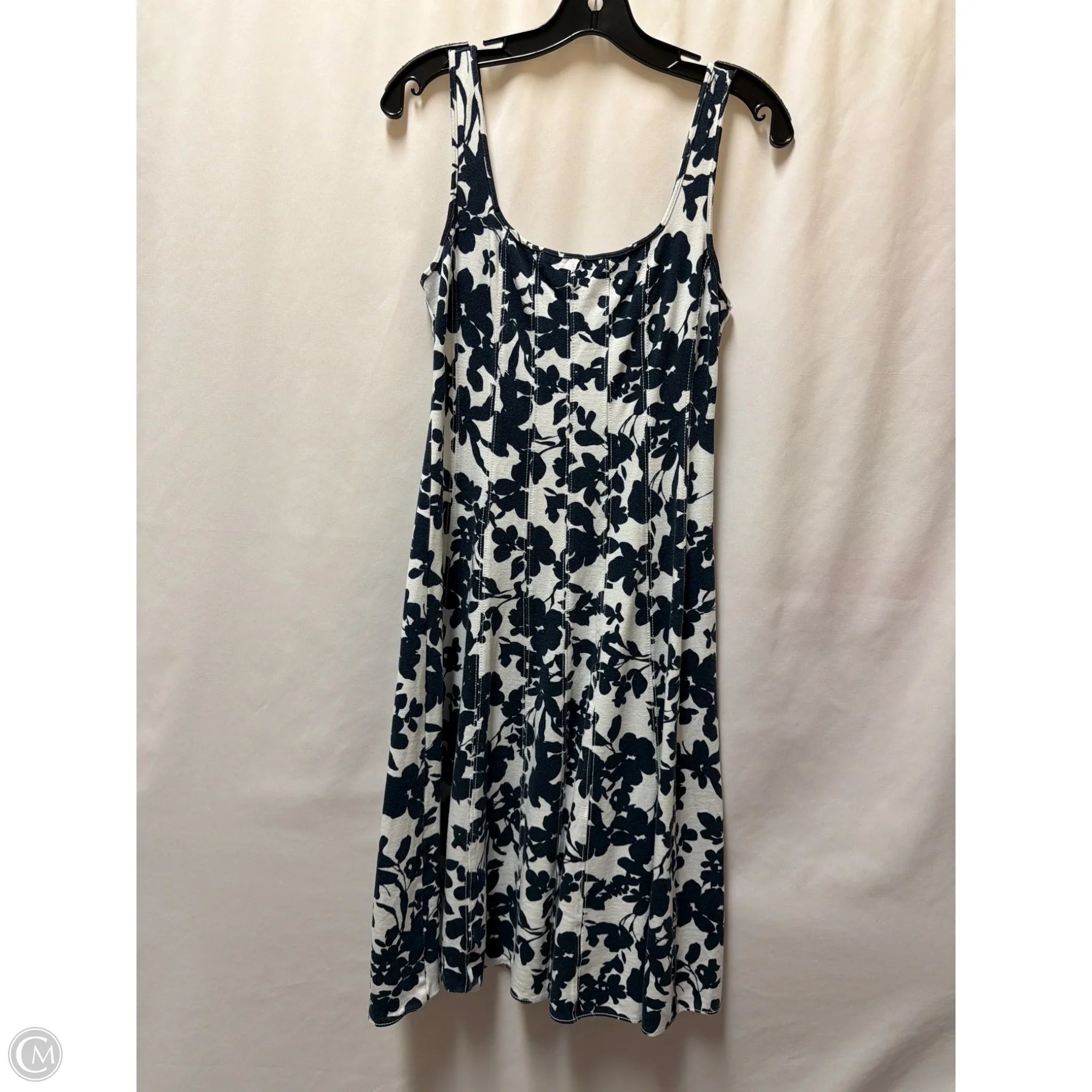 Dress Casual Midi By Loft In Blue & White, Size: Sp