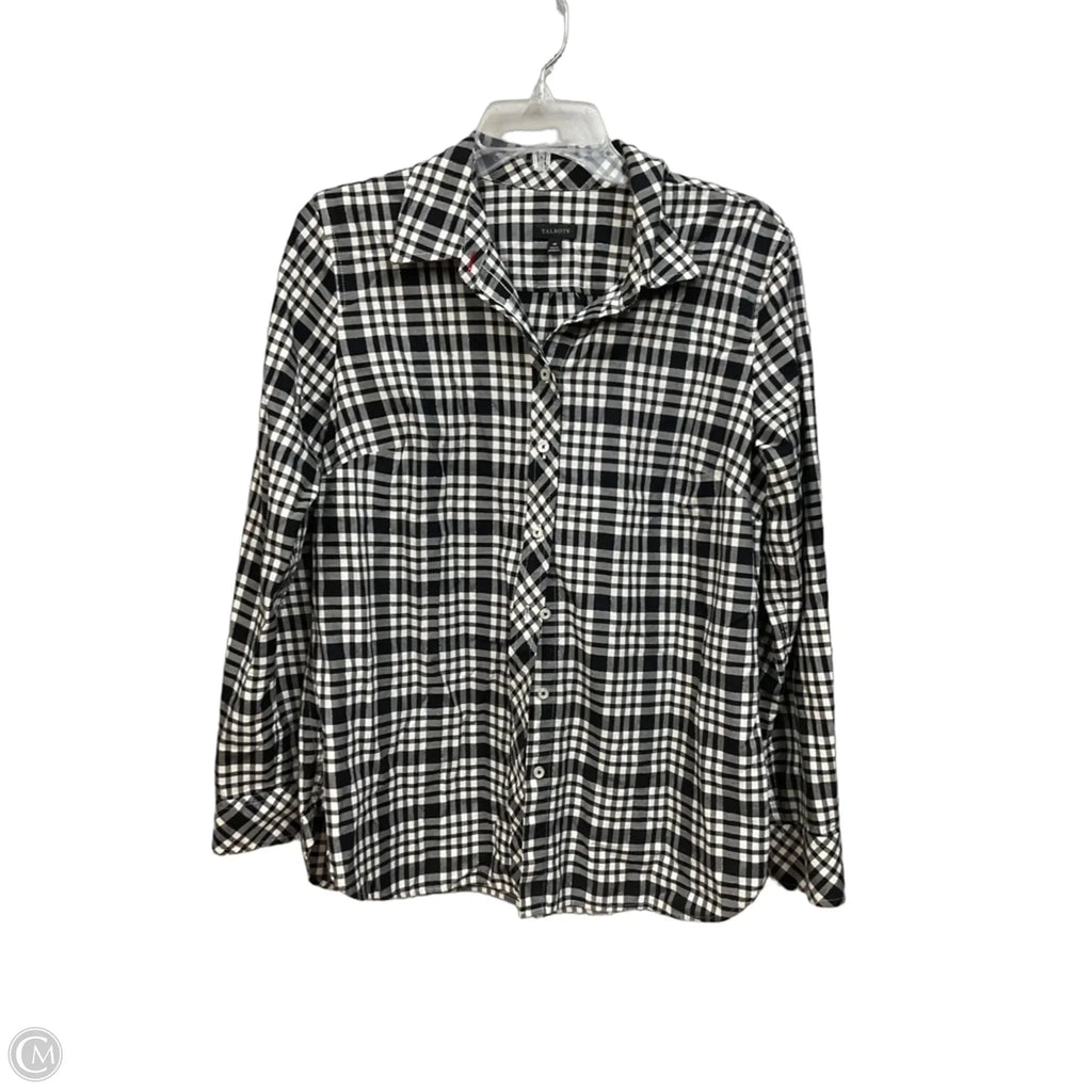 Top Long Sleeve By Talbots In Black & White, Size: M