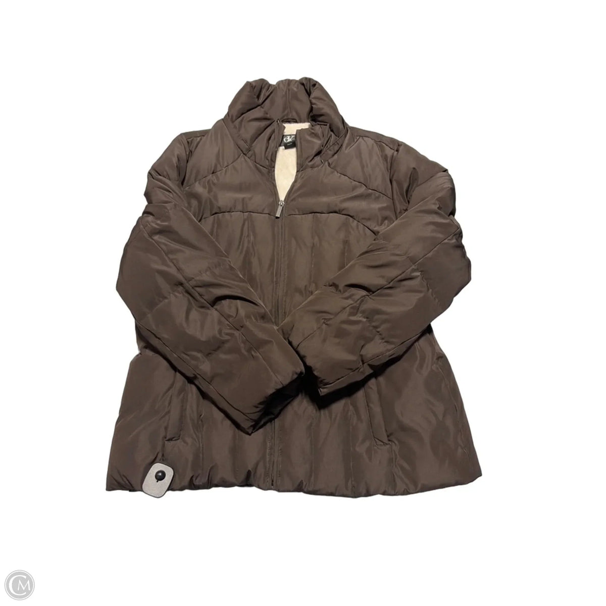Coat Puffer & Quilted By Calvin Klein In Brown, Size: Xxl