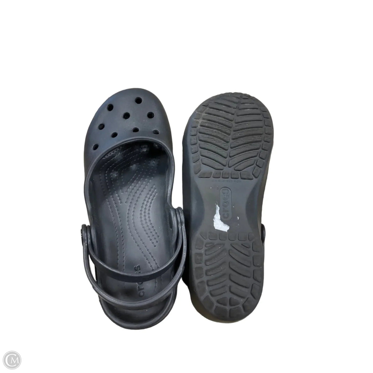 Shoes Flats By Crocs In Black, Size: 6
