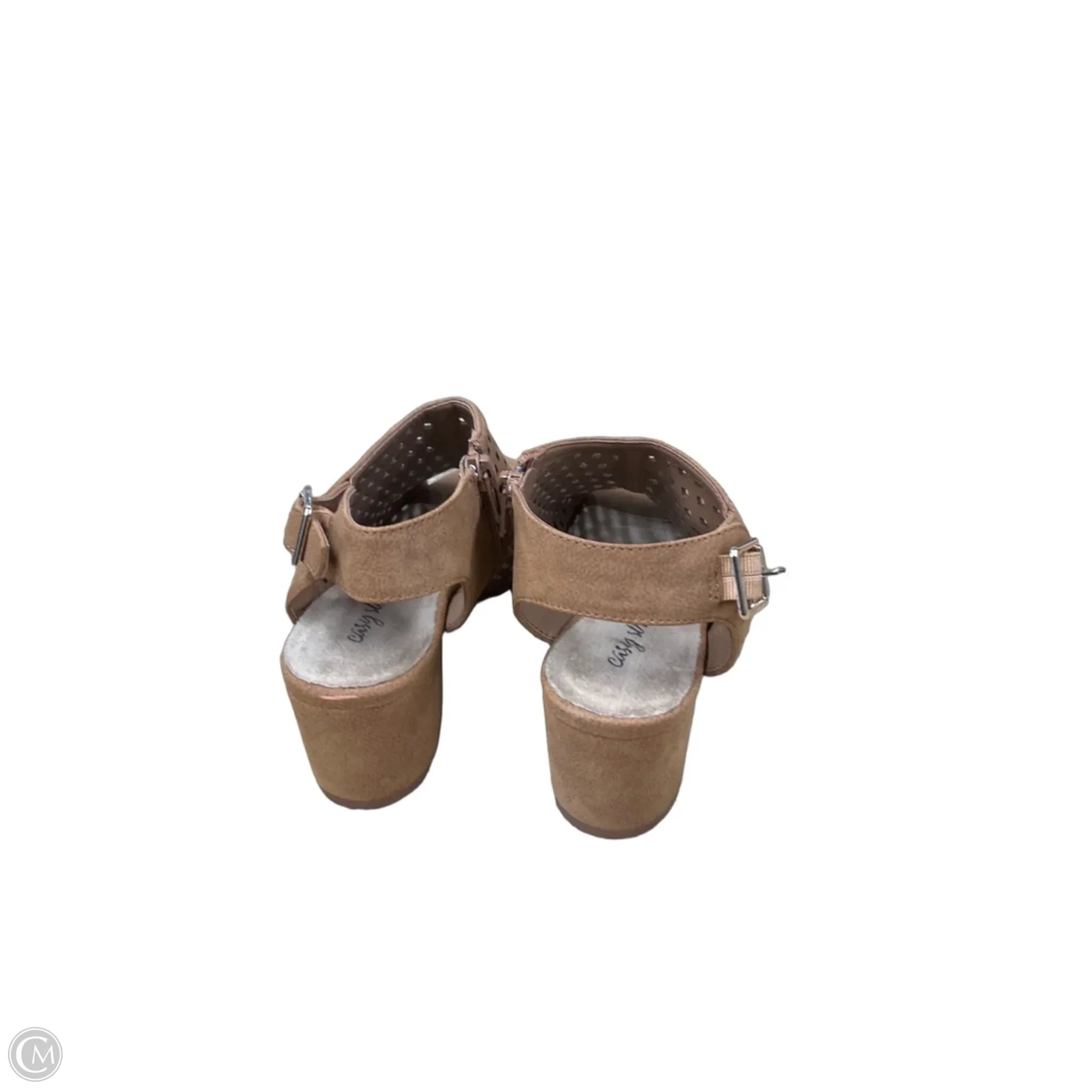 Sandals Heels Block By Easy Spirit In Brown, Size: 7.5