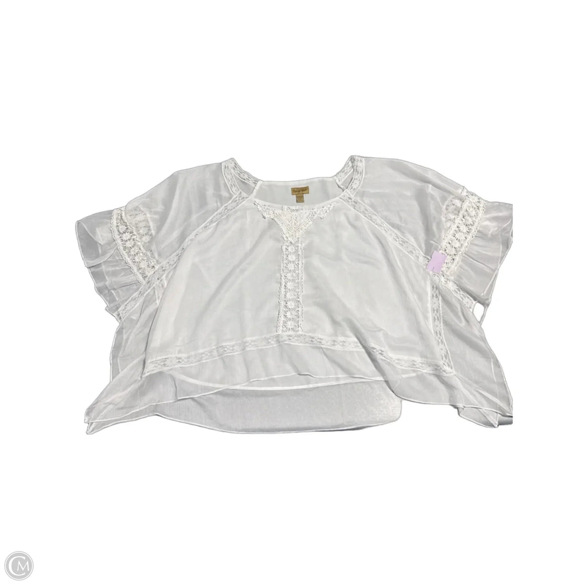 Top Short Sleeve By Cmc In White, Size: 2x