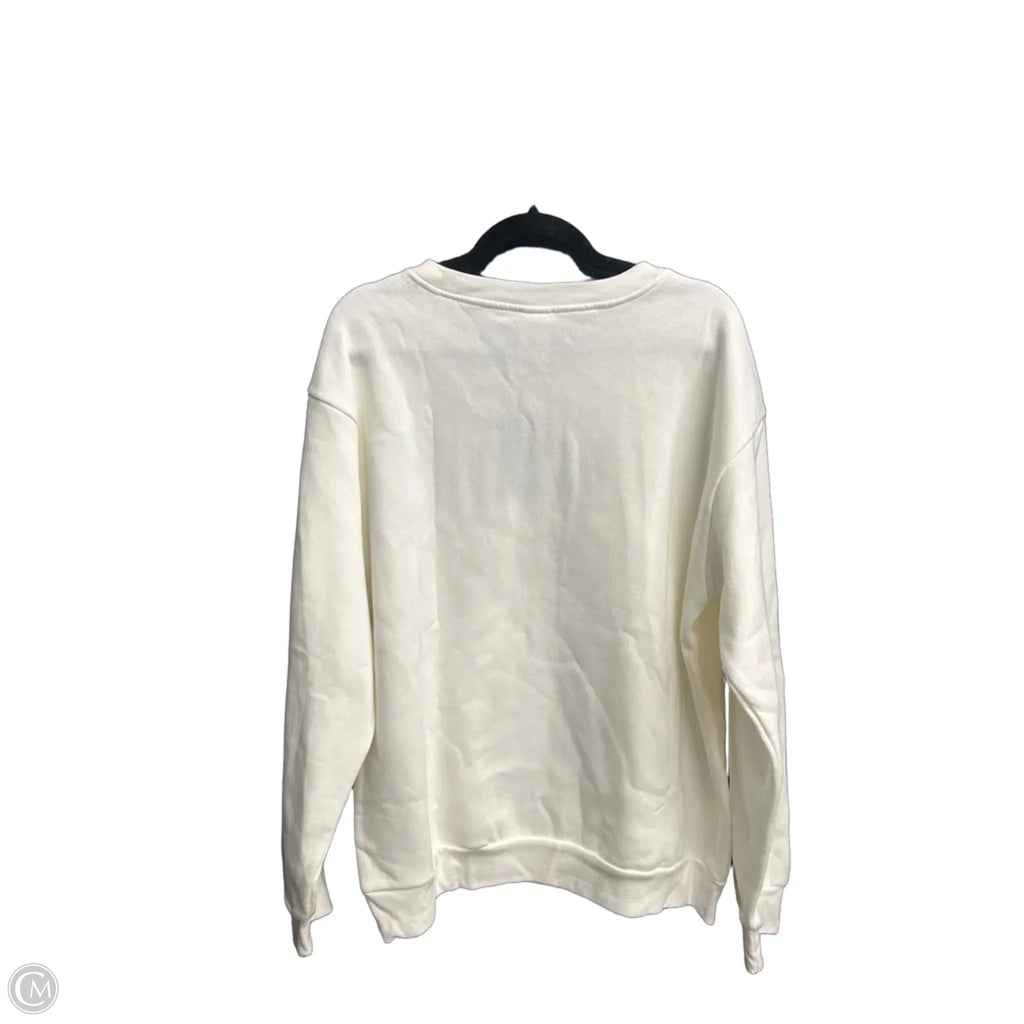 Sweatshirt Crewneck By Clothes Mentor In Cream & Red, Size: 2x