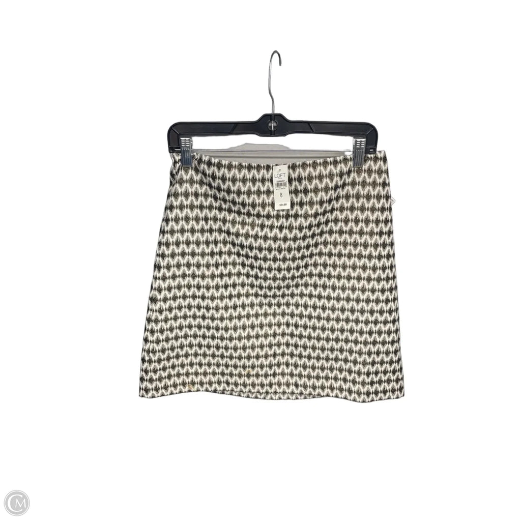 Skirt Midi By Loft In Cream & Grey, Size: 8