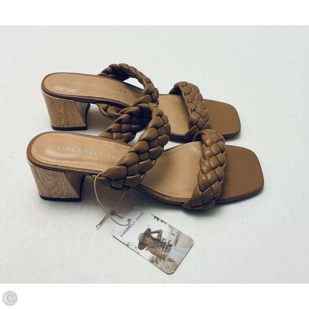 Sandals Heels Block By Sincerely Jules In Brown, Size: 8.5