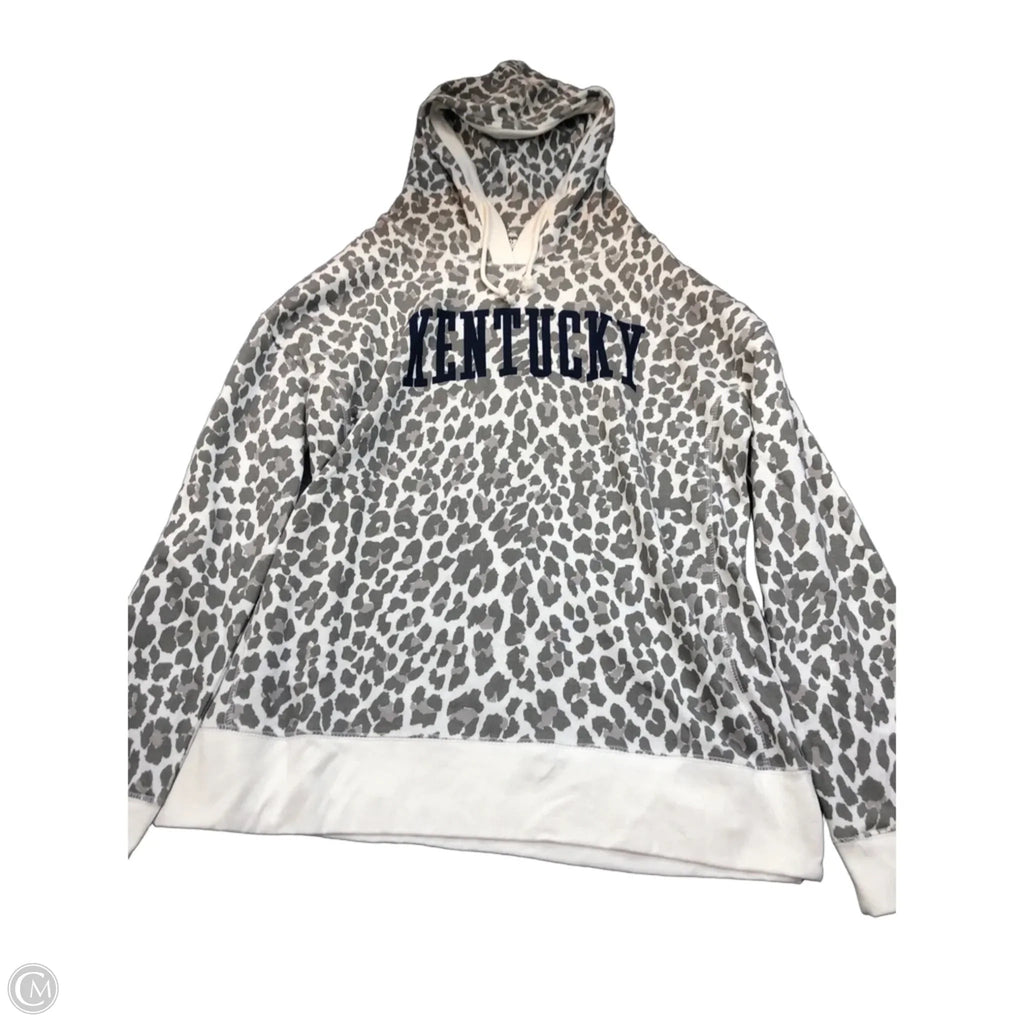 Sweatshirt Hoodie By Clothes Mentor In Leopard Print, Size: 2x