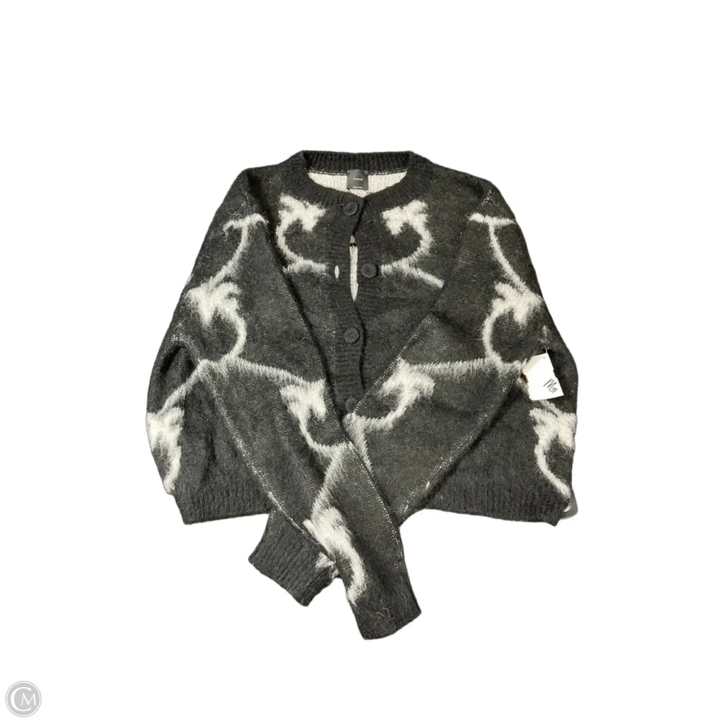 Sweater Cardigan By Clothes Mentor In Black & White, Size: S