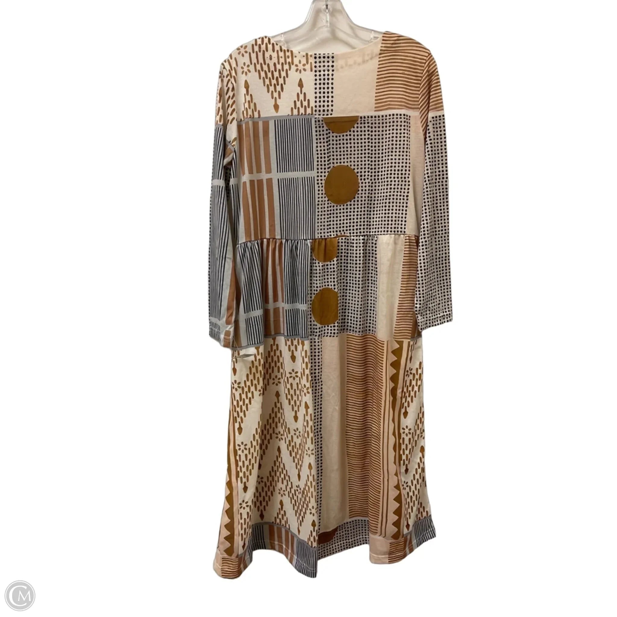Dress Casual Midi By Clothes Mentor In Black & Cream, Size: S