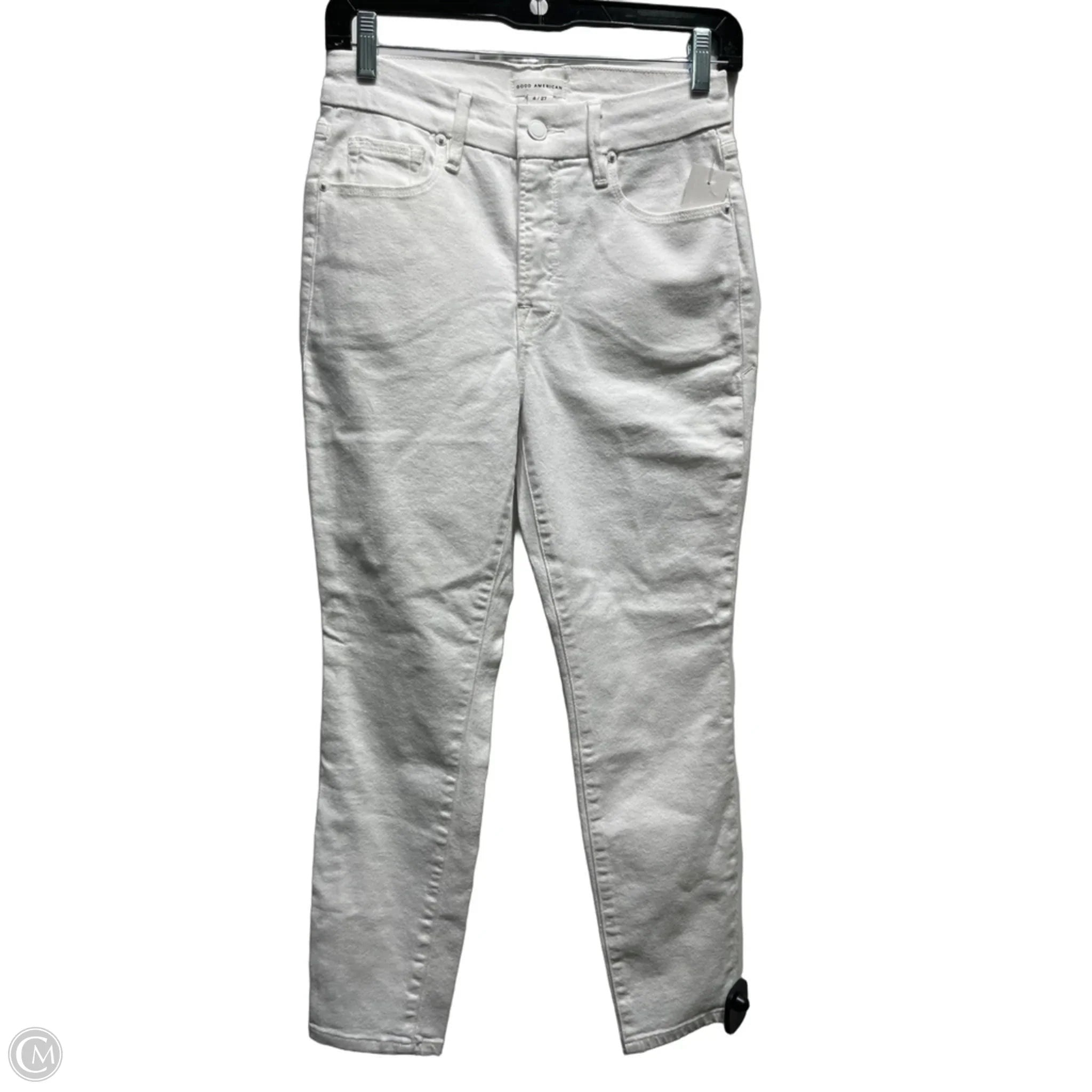 Jeans Skinny By Good American In White Denim, Size: 4