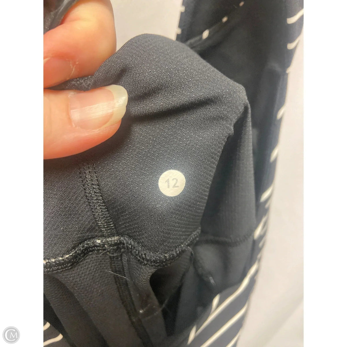 Athletic Tank Top By Lululemon In Black & White, Size: 12