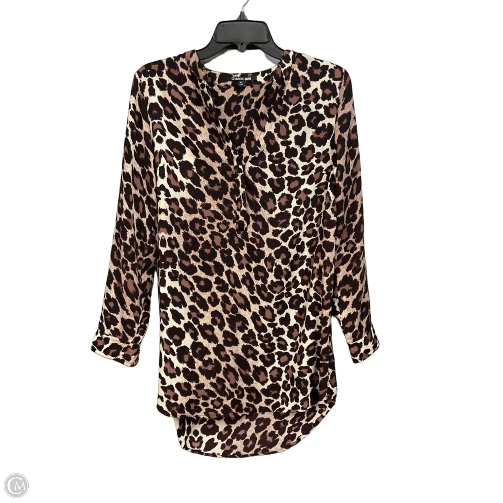 Tunic Long Sleeve By Gianni Bini In Animal Print, Size: Xs