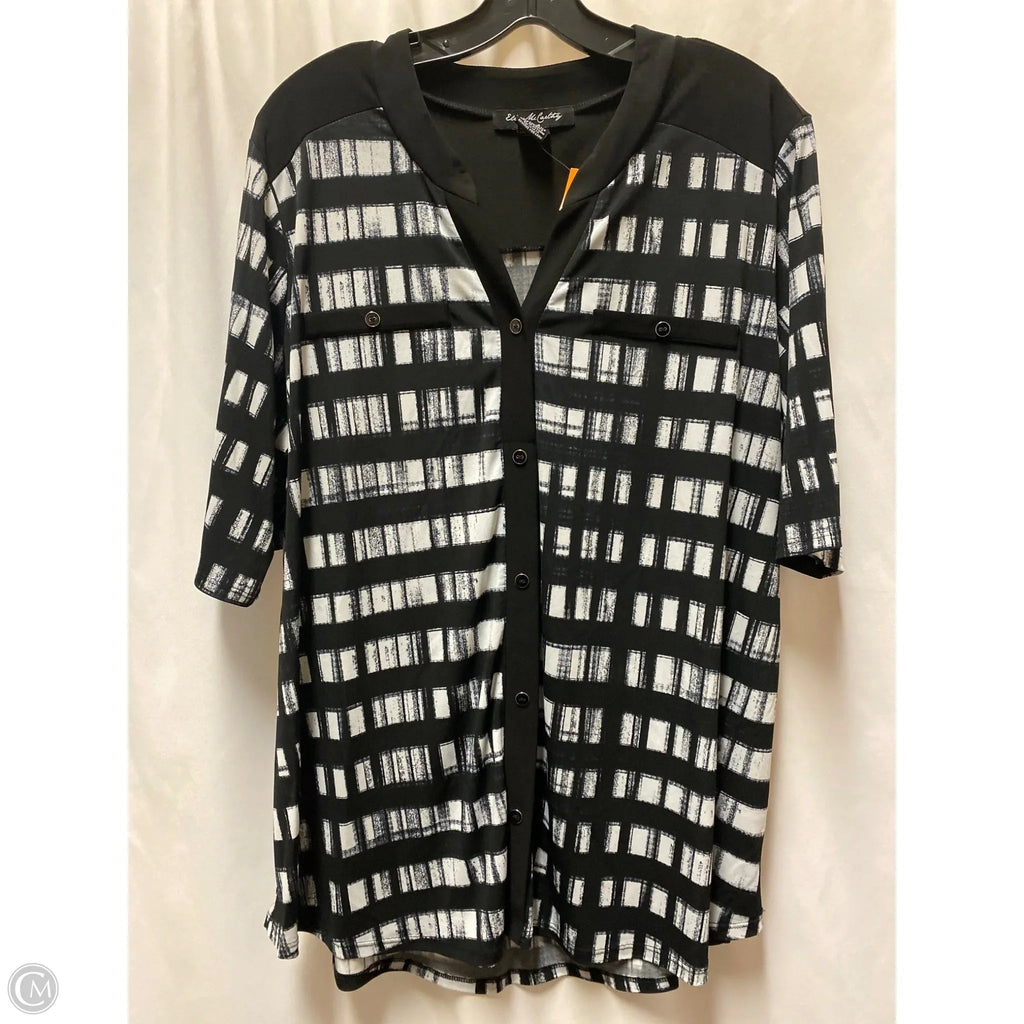 Top Short Sleeve By Clothes Mentor In Black & White, Size: 2x