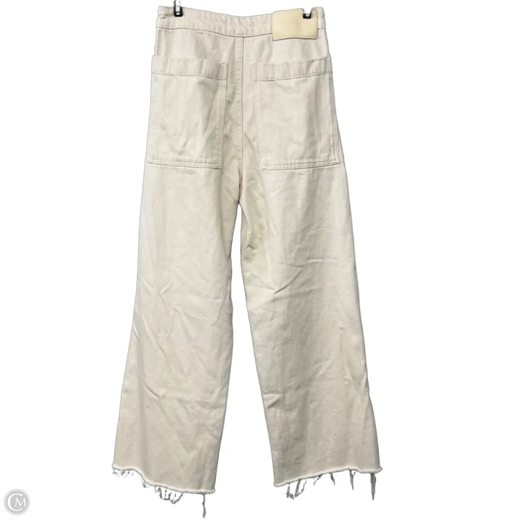 Pants Wide Leg By Zara In Cream Denim, Size: 2