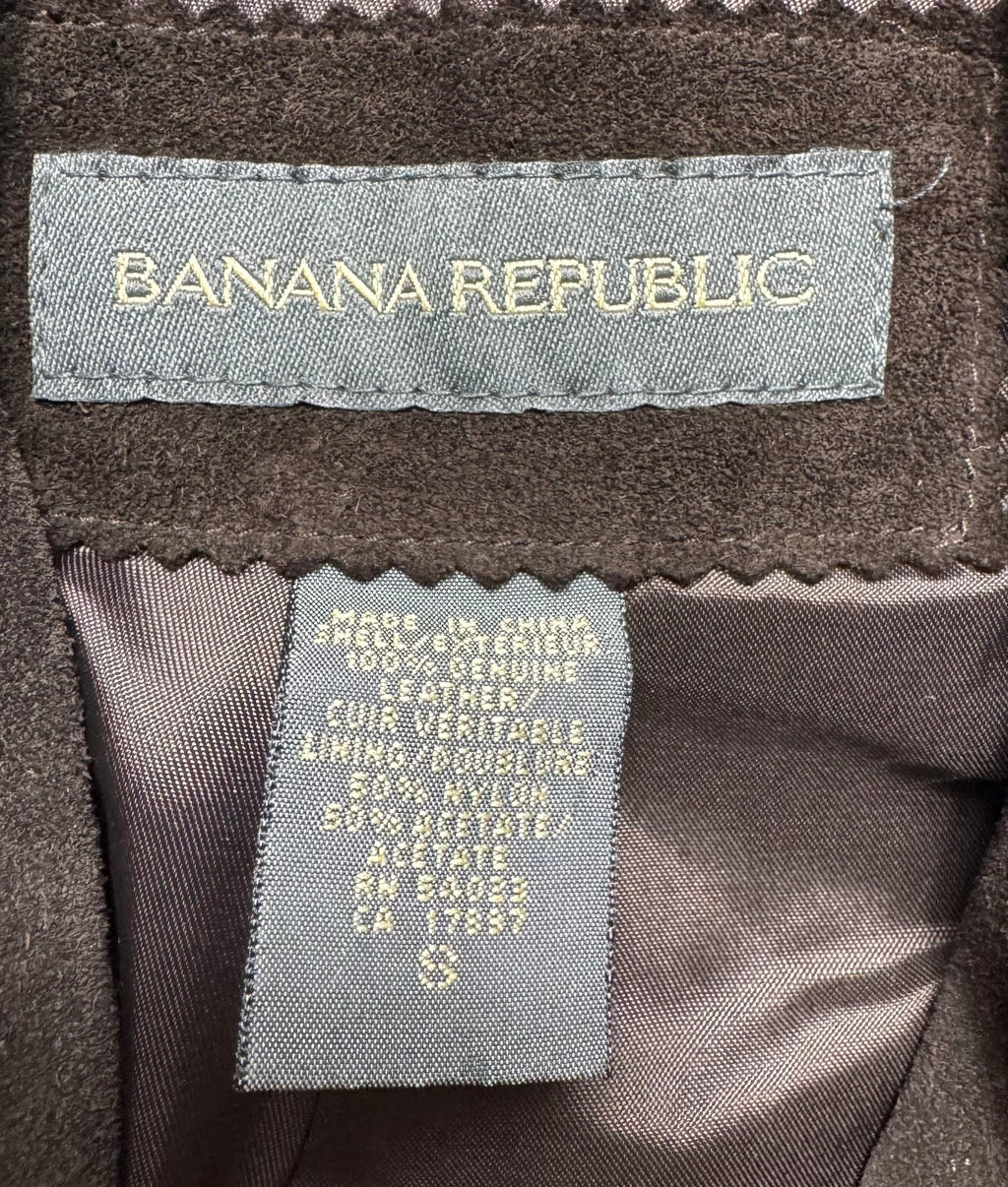 Jacket Leather By Banana Republic In Brown, Size: S