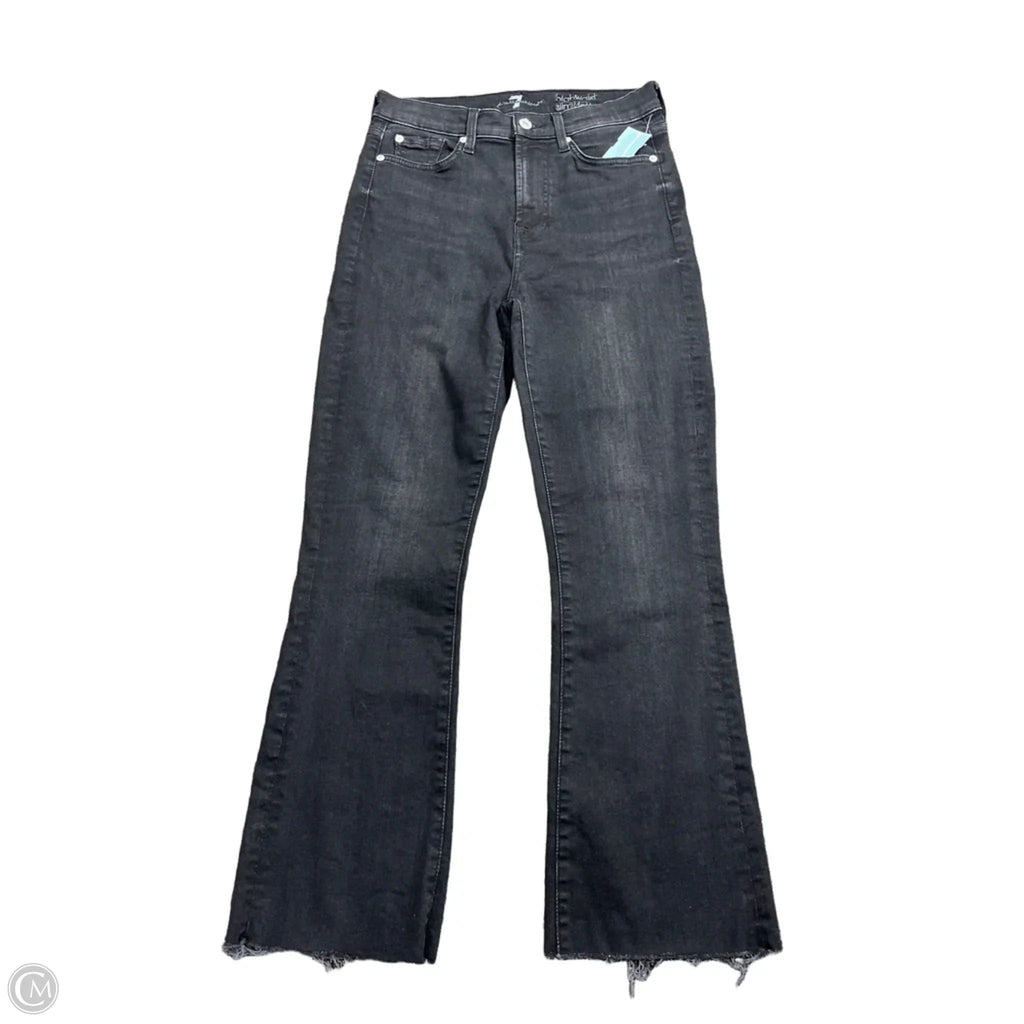 Jeans Boot Cut By 7 For All Mankind In Black Denim, Size: 4