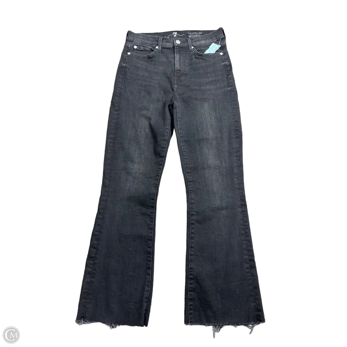 Jeans Boot Cut By 7 For All Mankind In Black Denim, Size: 4