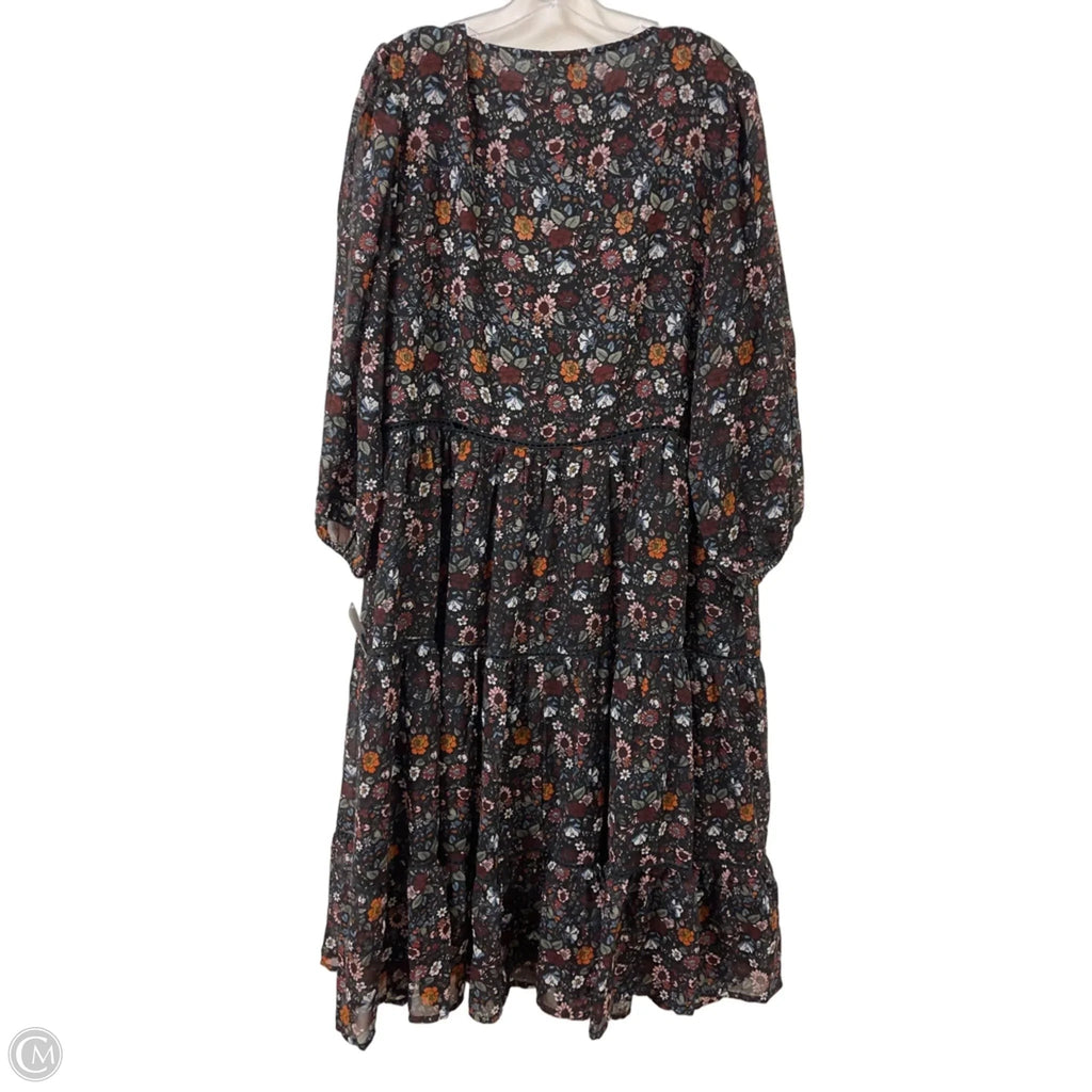 Dress Casual Maxi By World Market In Floral Print, Size: Xl