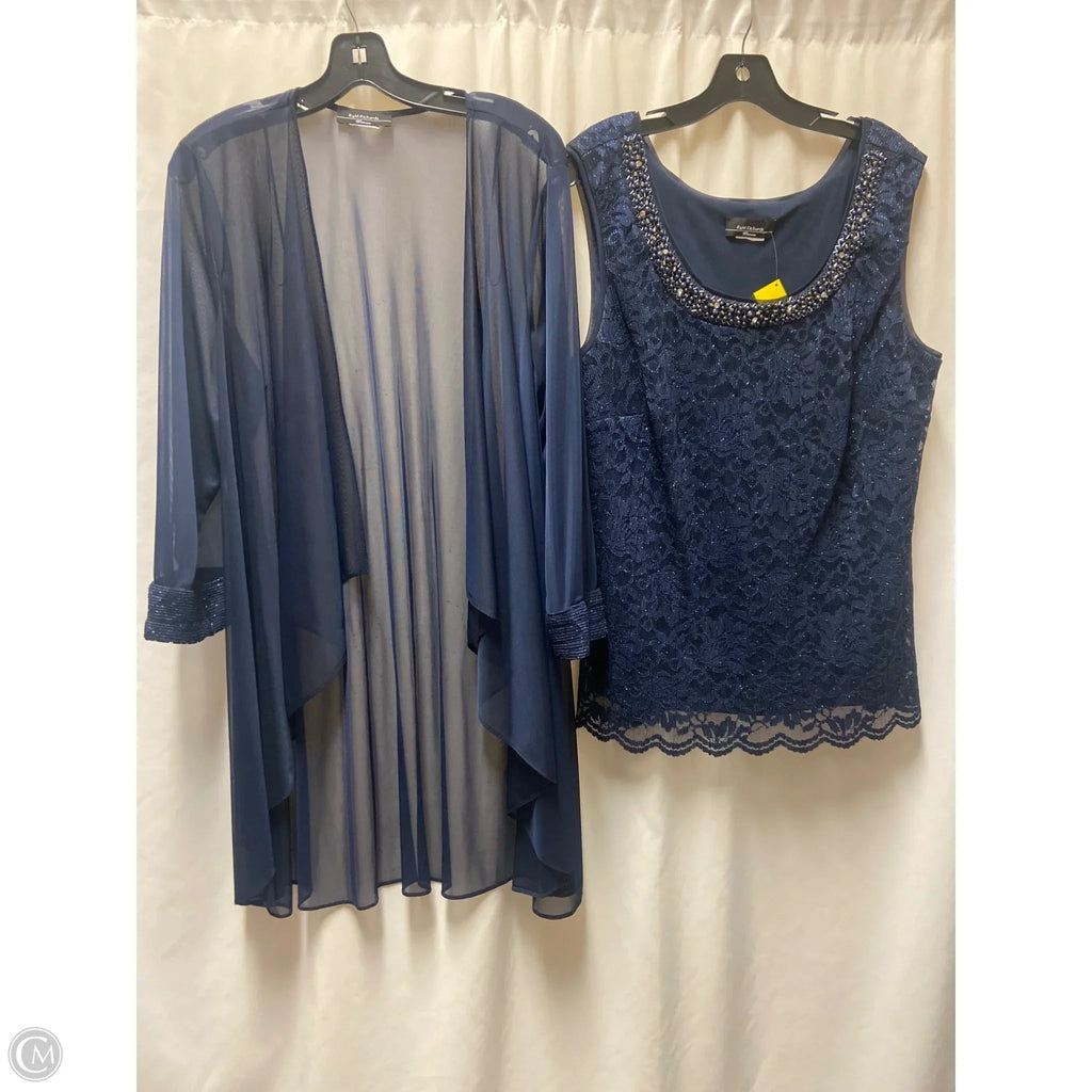 Pants Suit 2pc By Clothes Mentor In Navy, Size: L